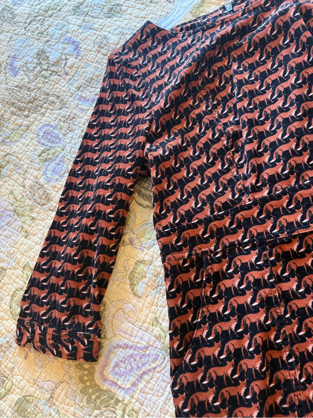 Boden corduroy fox print dress - Picture 7 of 14